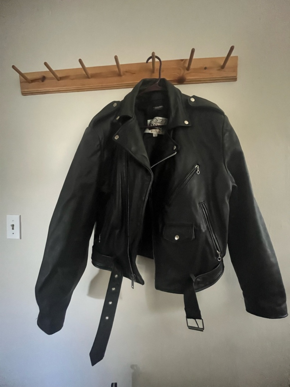 Classic Black Leather Motorcycle Jacket